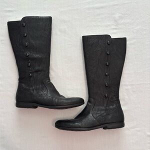 Born Black Leather Zip Up Riding Boots Size 8.5